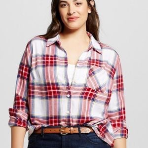 Ava and Viv Button Down Flannel Shirt Size 4X